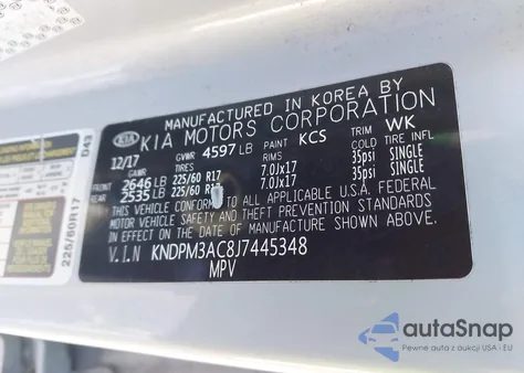 2018 Kia Sportage Lx из США, поврежденный, VIN KNDPM3AC8J7445348